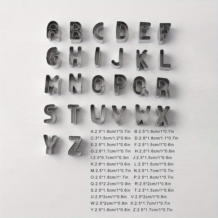 26pcs, Stainless Steel Alphabet Cookie Cutters – Baking, Candy Making, And Cake Decorating – Kitchen Gadgets And Accessories For Home Bakers Bakeware Shop Online at Dubai Trades 2