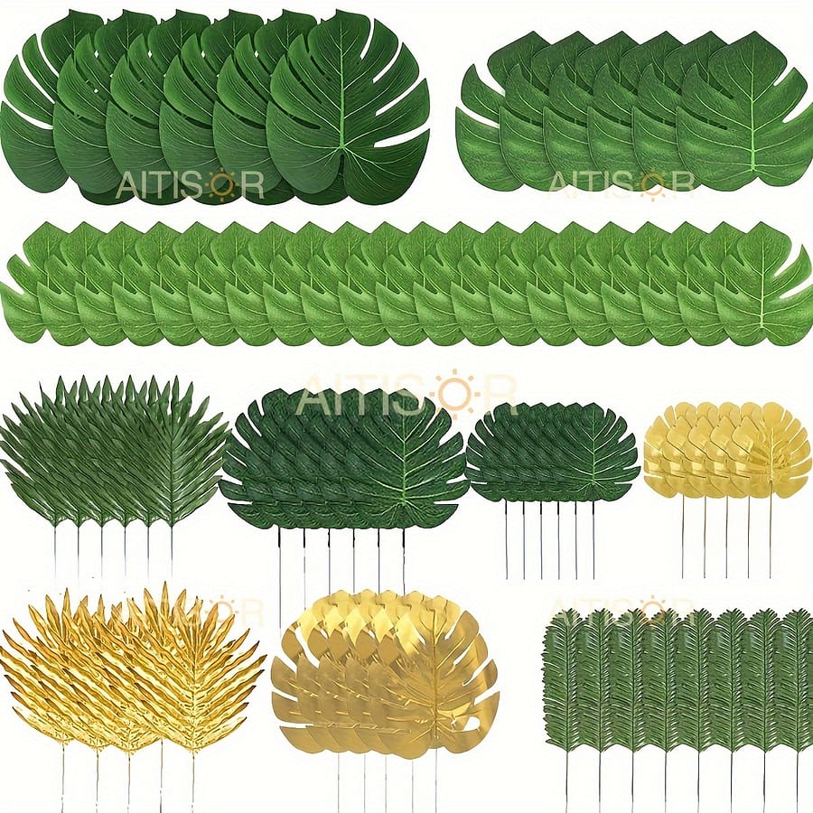 72pcs 10 Kinds Artificial , Oxidation Resistance Artificial , , Monstera , With For Hawaiian Luau Beach Table, Wedding Birthday Decorations Other (Outdoor Holiday Decorations) Shop Online at Dubai Trades 2