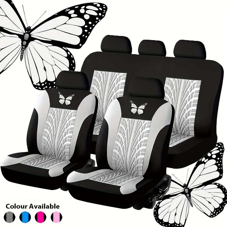 Car Seat Cover Full Set, Red Universal Pattern Embroidery Auto Seat Cover Set Christmas Gift Automotive Shop Online at Dubai Trades 2