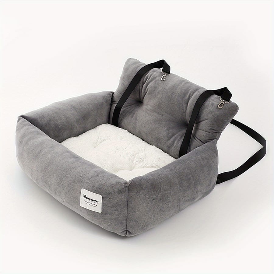 Dog Car Booster Plush Seat For Travel Washable Car Puppy Carrier Bed With Adjustable Safety Leash, Pet Warm Kennel Seat For Puppies Booster & Car Seats Shop Online at Dubai Trades 2
