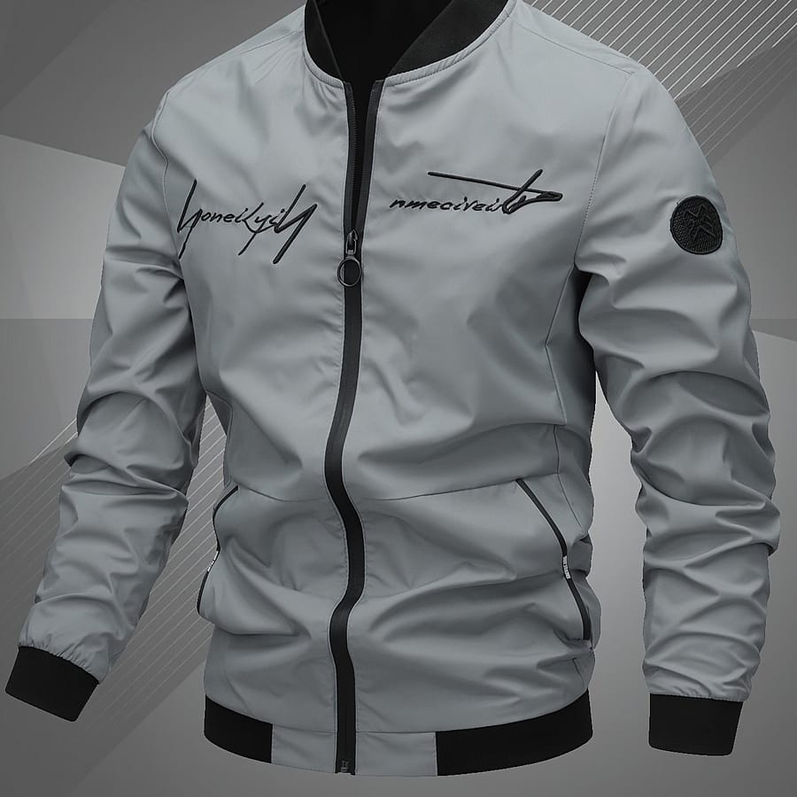 Men’s Letter Embroidered Casual Jacket Active & Performance Shop Online at Dubai Trades 2
