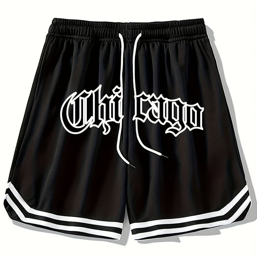 Men’s “chicago” Sport Drawstring Shorts Clothing Shop Online at Dubai Trades 2