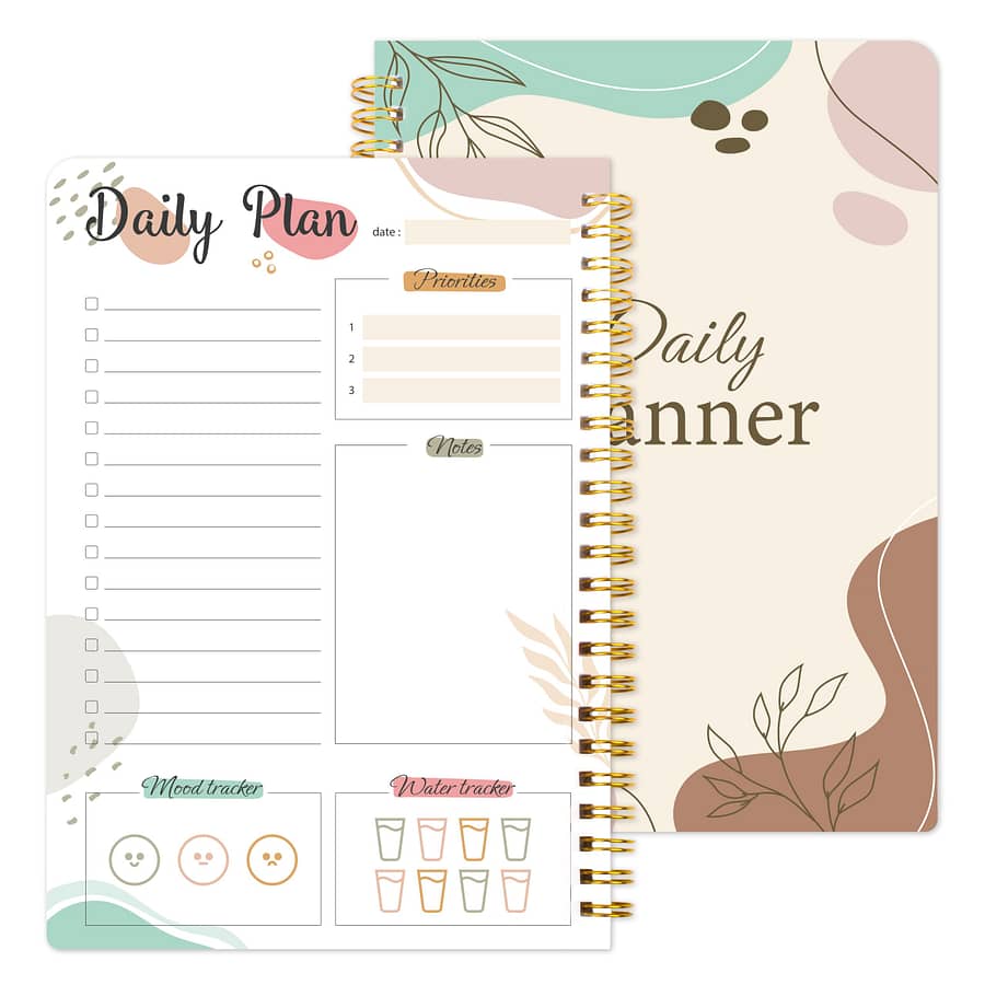 Stay Organized & On Track: 1pc Daily Planner Undated To-do List Notebook With Priorities, Notes, Mood & Water – 8*5.5 – 52 Sheets Calendars, Planners & Personal Organizers Shop Online at Dubai Trades 2