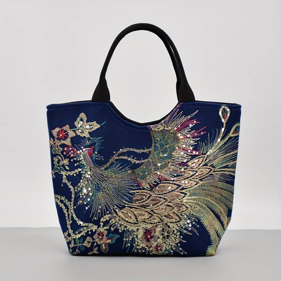 Women’s Embroidered Satchel Bag, Fashion Double Handle Purse, Handbag With Removable Strap Clothing, Shoes & Jewelry Shop Online at Dubai Trades 2