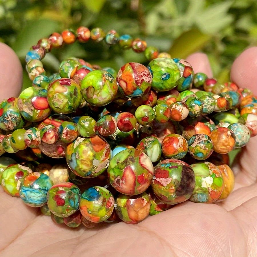 Teowaki 4/6/8/10mm Natural Sea Turquoises Stone Beads Round Loose Beads For Jewelry Making Diy Necklace Bracelet Earring Accessorise Christmas Gifts Clothing, Shoes & Jewelry Shop Online at Dubai Trades 2