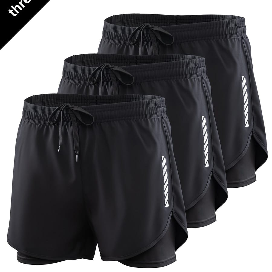 Three-piece Set Men’s Running Shorts 2024 New Summer Fitness Marathon Training Lined Fake Two-piece Pants Hiking & Outdoor Recreation Clothing Shop Online at Dubai Trades 2