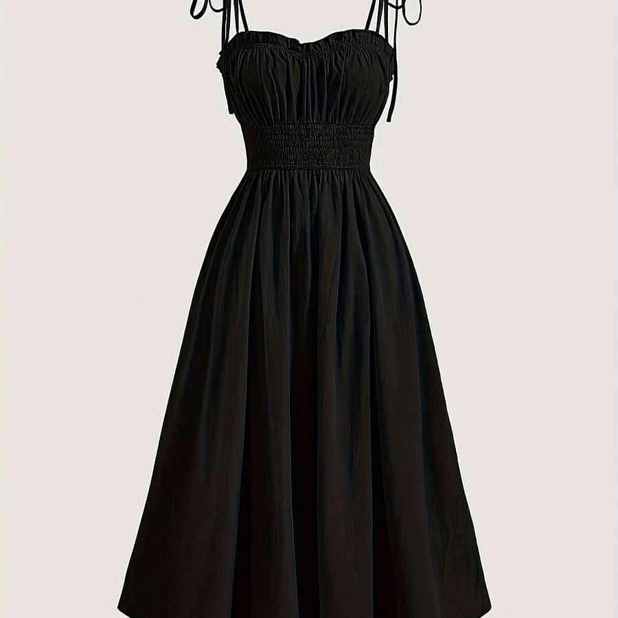 Tie Shoulder Solid Color Dress, Young Sleeveless Cami Dress For , Women’s Clothing Clothing Shop Online at Dubai Trades 2