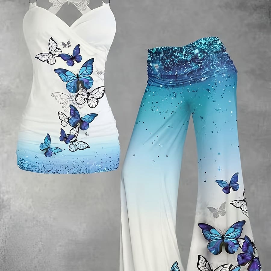Two-piece Set, Tank Top & Wide Leg Pants Outfits, Women’s Clothing Clothing Shop Online at Dubai Trades 2
