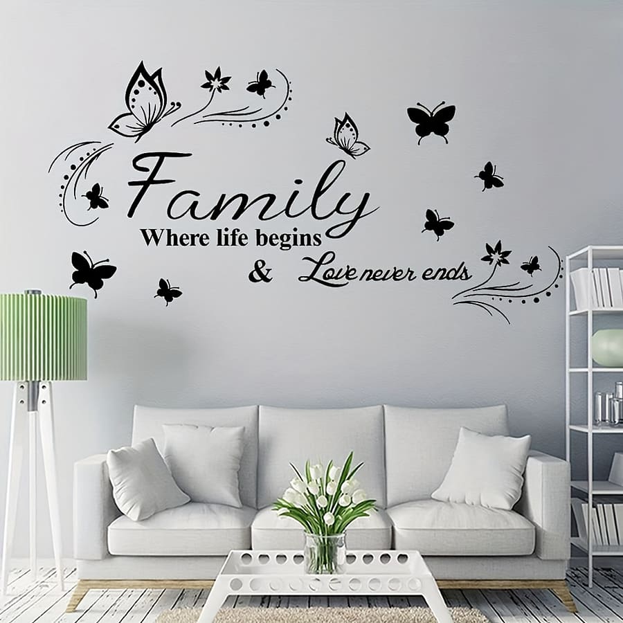 Wall Stickers For Living Room, Bedroom, Kitchen – Family & Love Ends Wall Stickers Paint, Wall Treatments & Supplies Shop Online at Dubai Trades 2