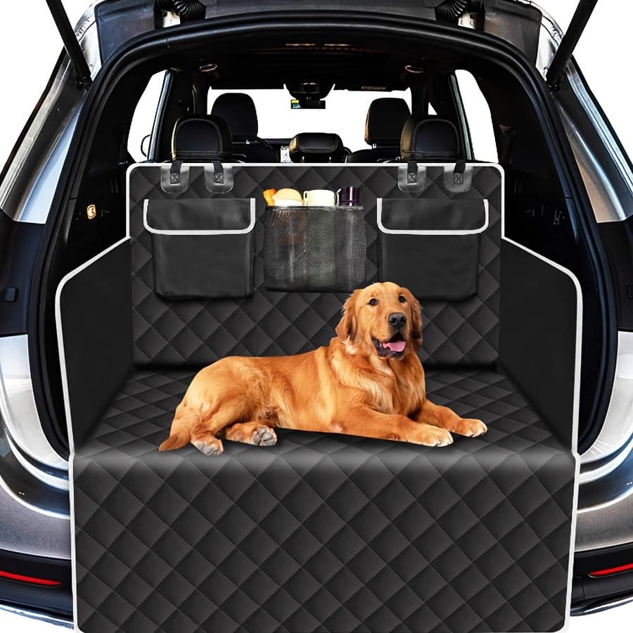 Waterproof Outdoor Car Trunk Mat – Durable, Removable & Foldable Liner, Polyester, Black With White Piping, Ideal For Suvs And Vehicles Car Travel Accessories Shop Online at Dubai Trades 2