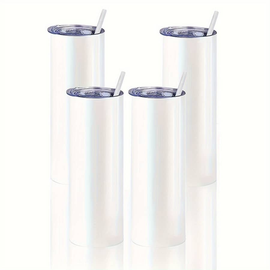 Watersy 4/8/10pcs Sublimation Tumblers Blank 20oz Straight Skinny Tumbler With Straw, Stainless Steel Double Wall Insulated Tumbler For Tumbler Press Machine, Diy Gift Dining & Entertaining Shop Online at Dubai Trades 2