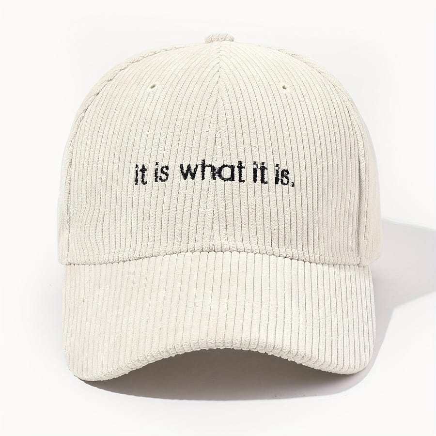 What Embroidery Baseball Slogan Beige Casual Corduroy Sports Hat Lightweight Adjustable Dad Hats For Women Men Accessories Shop Online at Dubai Trades 2