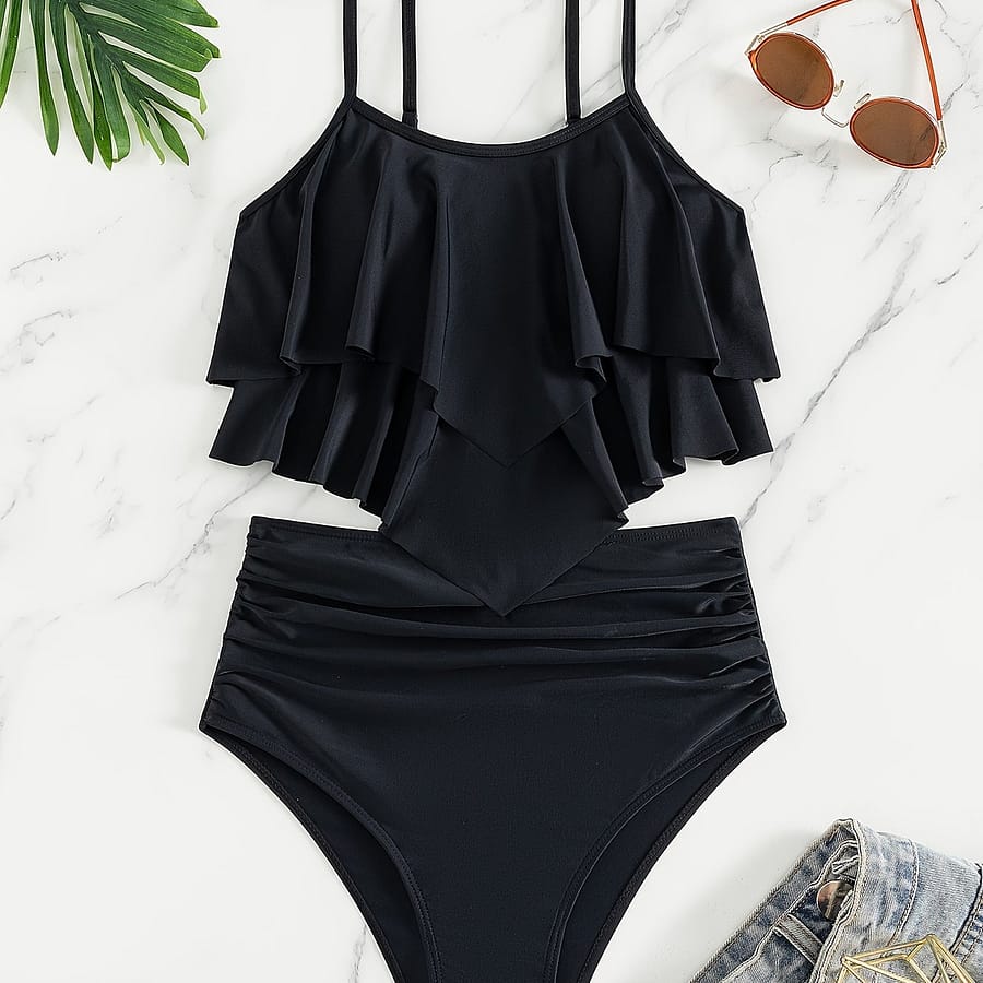 Women’ Swimsuit With Pleated Back And Tankini Set Clothing Shop Online at Dubai Trades 2
