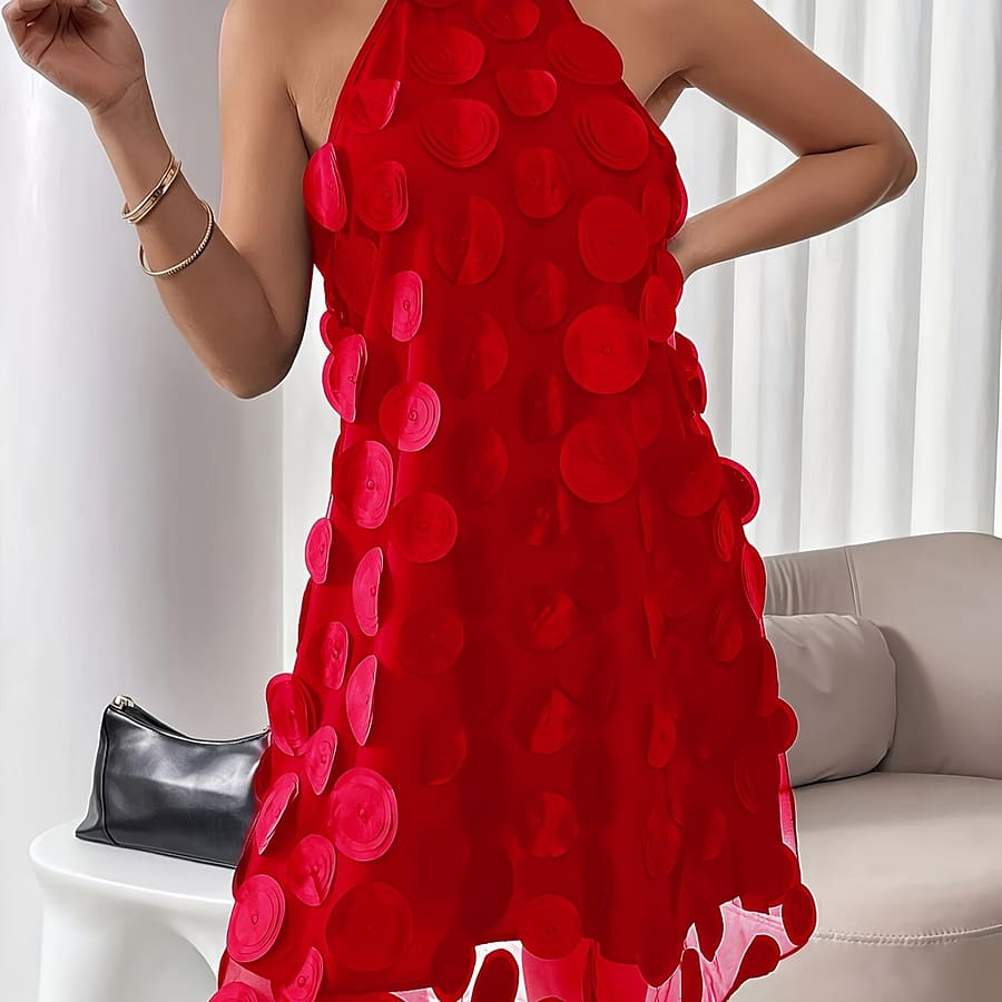 Women’-dimensional Flower Neckline Dress Clothing Shop Online at Dubai Trades 2