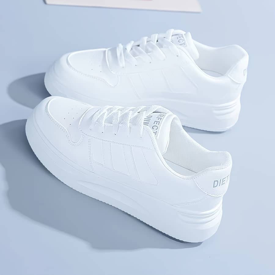 Women’s Colorblock Trendy Sneakers, Lace Sole Platform Skate Shoes, Low-top Walking White Shoes Plus Size Clothing, Shoes & Jewelry Shop Online at Dubai Trades 2