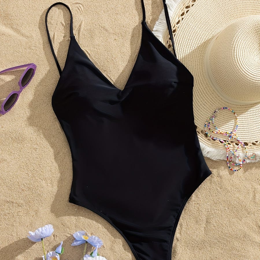 Women’s Elegant One-piece Swimsuit, Lace- Leg Cut Bathing Suit, Quick-dry Beach Swimwear With Adjustable Straps Clothing Shop Online at Dubai Trades 2