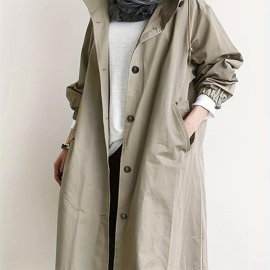Women’s Large Size Casual Hooded Jacket Plain Color Windbreaker Hooded Windbreaker Clothing Shop Online at Dubai Trades 2