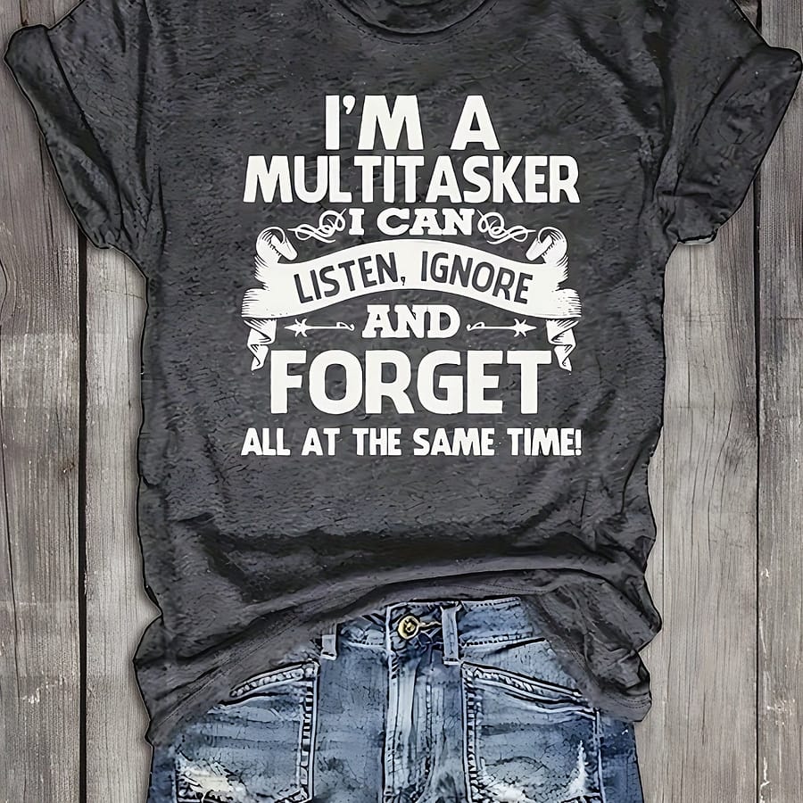 Women’s Printed Short Sleeve Round Neck T-shirt Casual Alphabet Print Clothing Shop Online at Dubai Trades 2