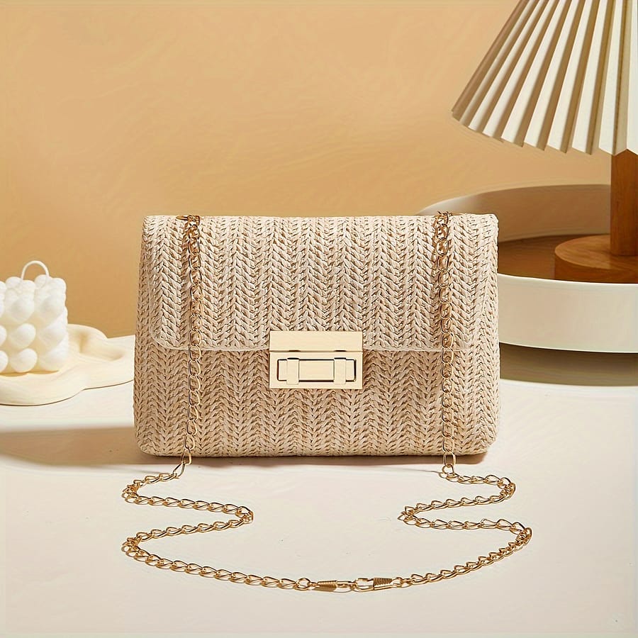 Women’s Shoulder Bag, Woven Crossbody Purse With Closure, Fashionable Color, Polyester Lining, Detachable Strap, , , Hand Wash Or Clothing, Shoes & Jewelry Shop Online at Dubai Trades 2