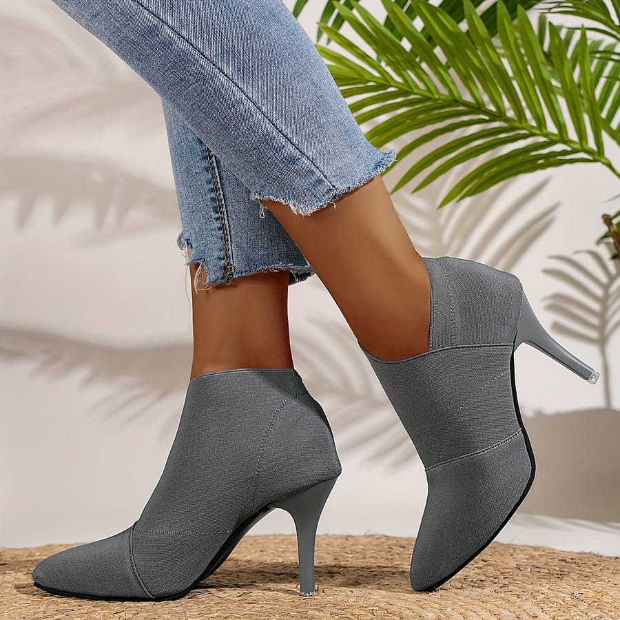 Women’s Solid Color Casual Shoes, Slip On Stretch Walking High Heels, Point Toe Comfort Slim Versatile Shoes Clothing, Shoes & Jewelry Shop Online at Dubai Trades 2