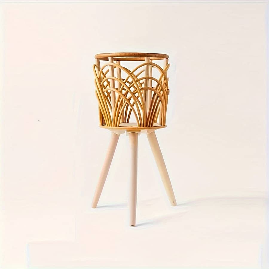 Wooden Woven Vase Fillers With Handles – For Kitchen & Bedroom Organization, Plant Stand (set Of 1) Arts, Crafts & Sewing Shop Online at Dubai Trades 2