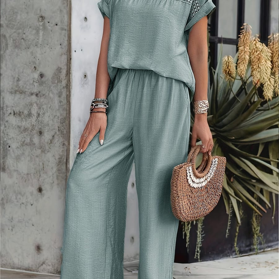 [elegant + Short Sleeve Top And Pants] Clothing Shop Online at Dubai Trades 2