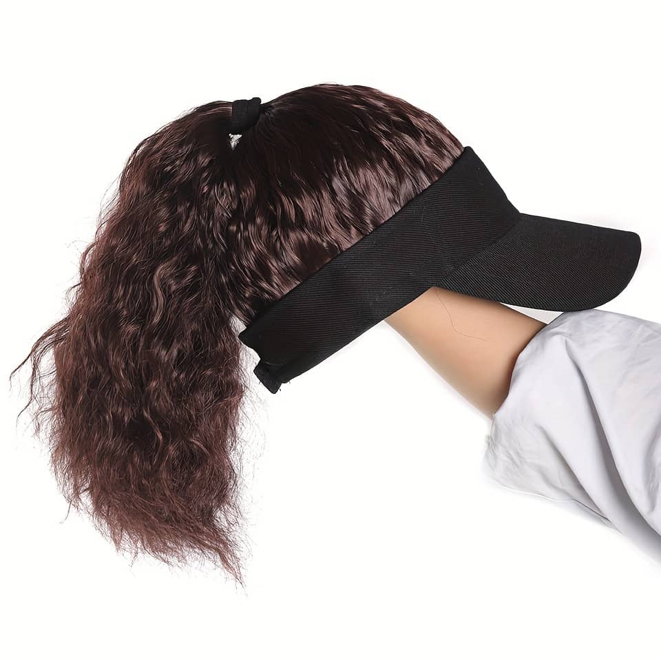 Women’s Fiber Synthetic Curly Wave Ponytail Wig With Adjustable Buckle Net Baseball Cap – Sporty Sun- Suitable For All People Beauty & Personal Care Shop Online at Dubai Trades 2